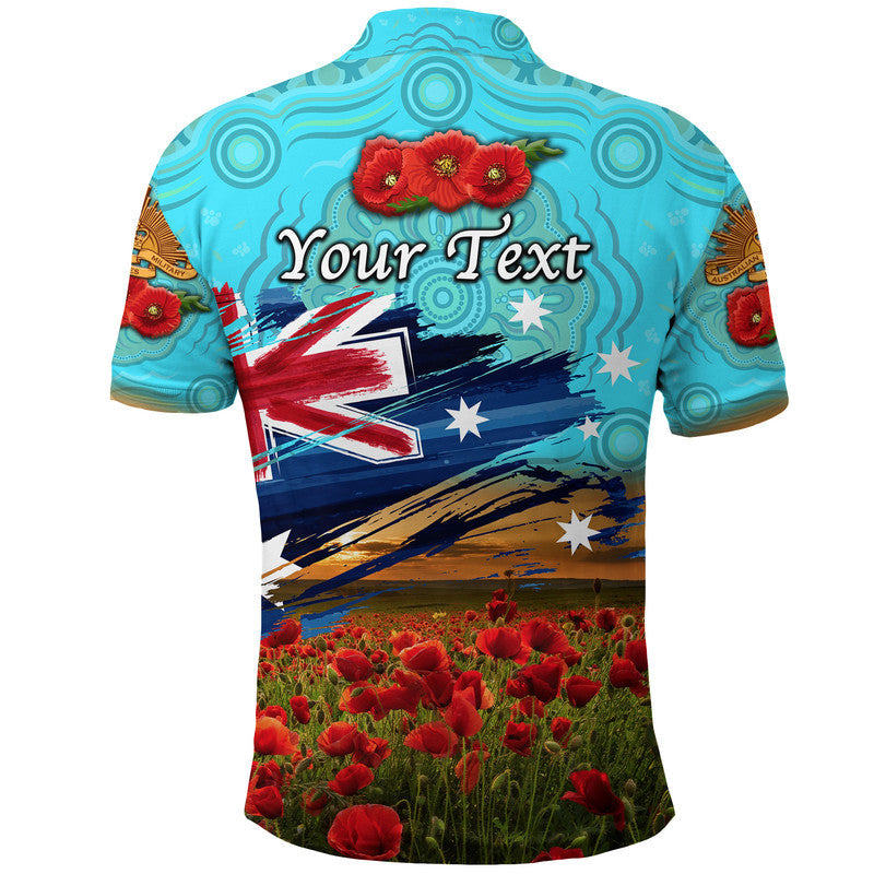 custom-personalised-australia-aboriginal-anzac-polo-shirt-poppy-vibes-blue