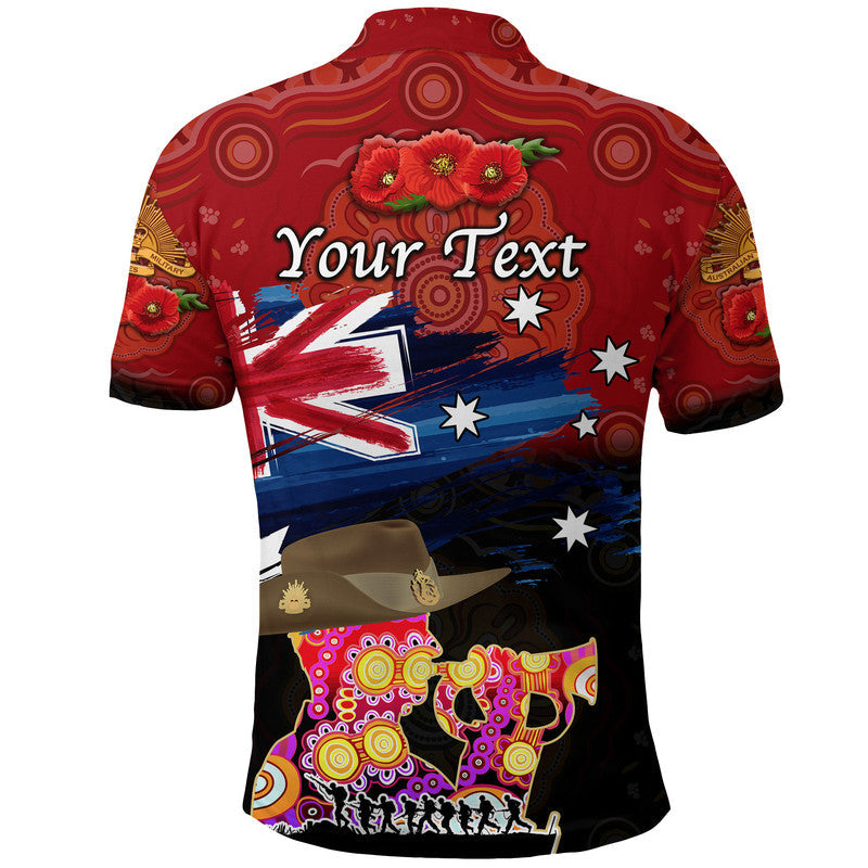 custom-personalised-australia-aboriginal-anzac-polo-shirt-remembrance-vibes-red