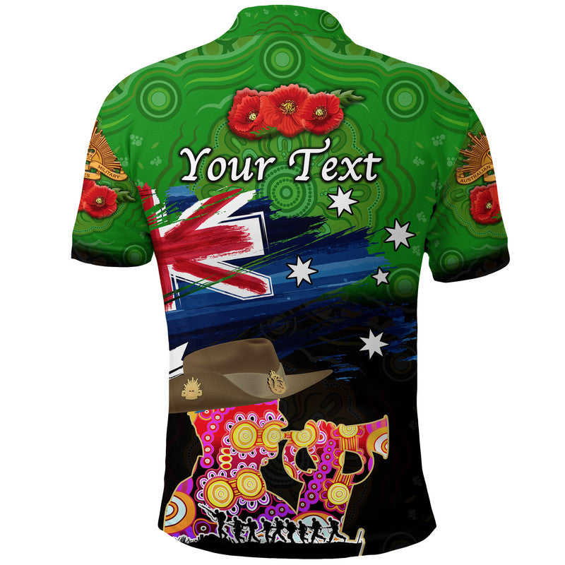 custom-personalised-australia-aboriginal-anzac-polo-shirt-remembrance-vibes-green