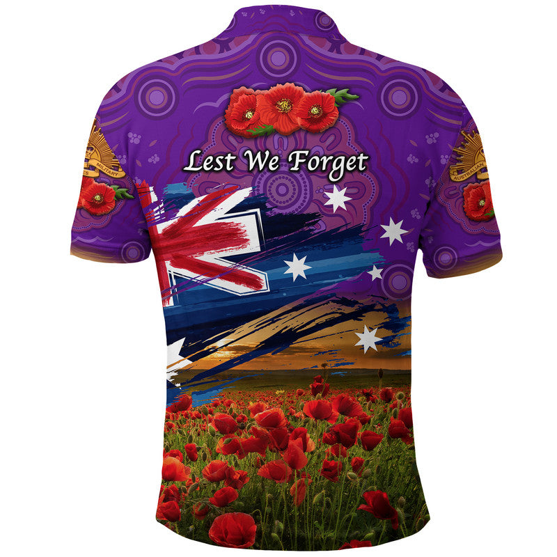 australia-aboriginal-anzac-polo-shirt-poppy-vibes-purple