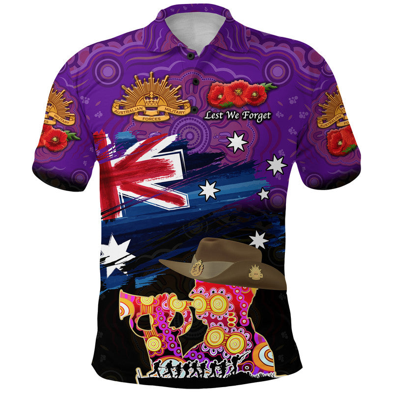 custom-personalised-australia-aboriginal-anzac-polo-shirt-remembrance-vibes-purple