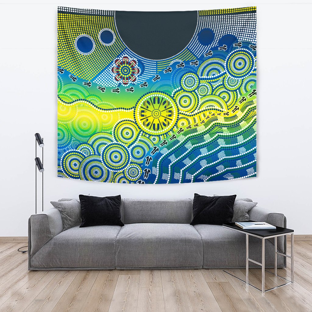 aboriginal-tapestry-dot-painting-indigenous-circle-patterns
