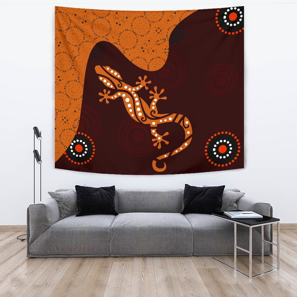 aboriginal-tapestry-lizard-in-aboriginal-dreaming