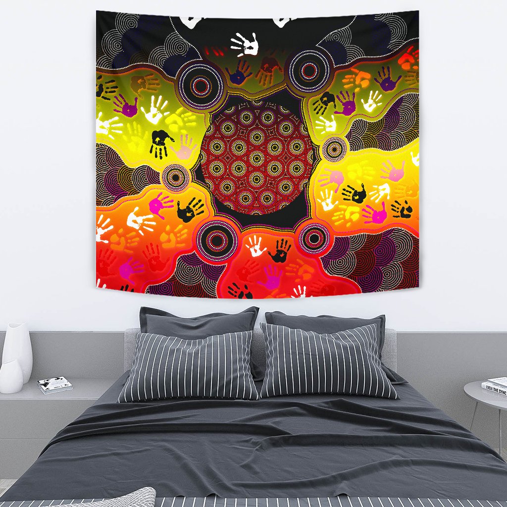 aboriginal-tapestry-indigenous-circle-dot-painting-hand-art