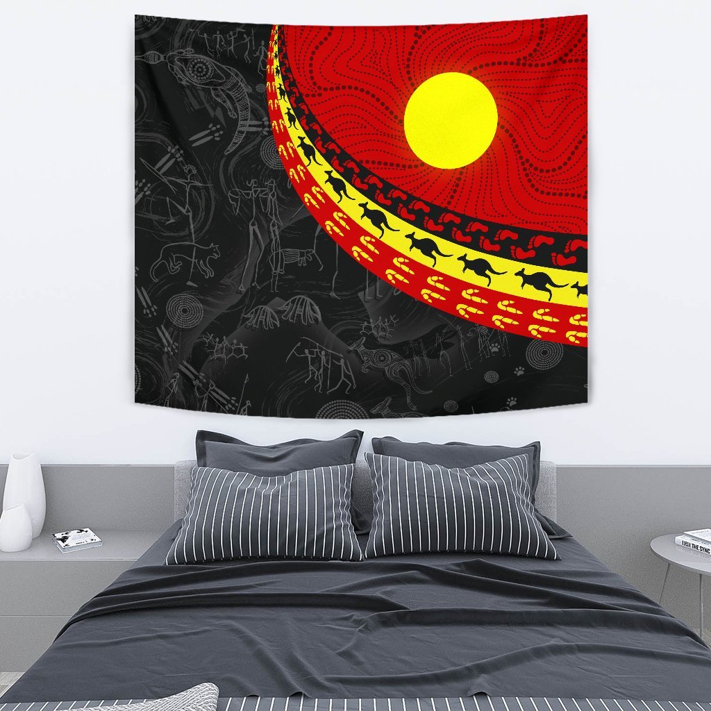 aboriginal-tapestry-indigenous-flag-circle-dot-painting