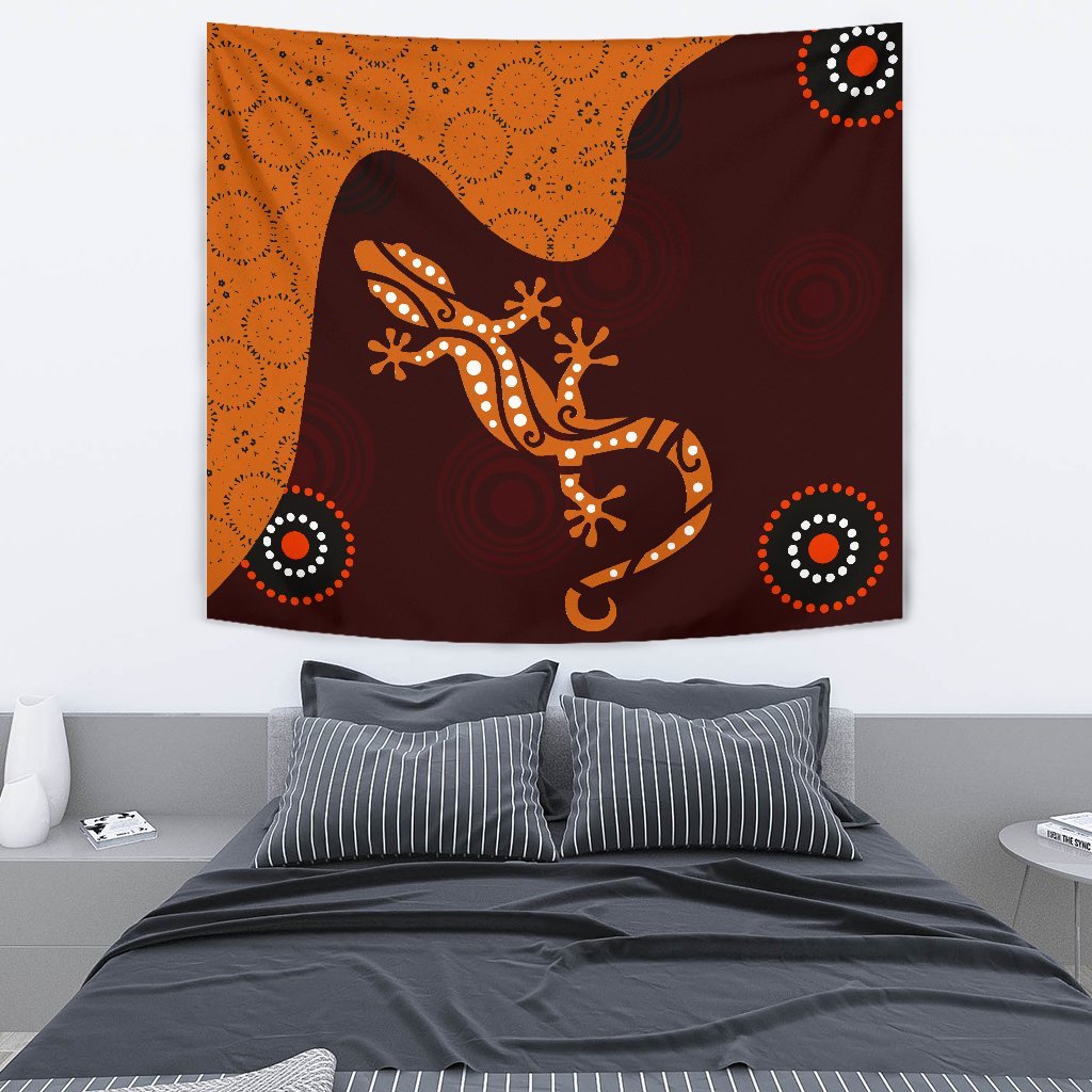 aboriginal-tapestry-lizard-in-aboriginal-dreaming