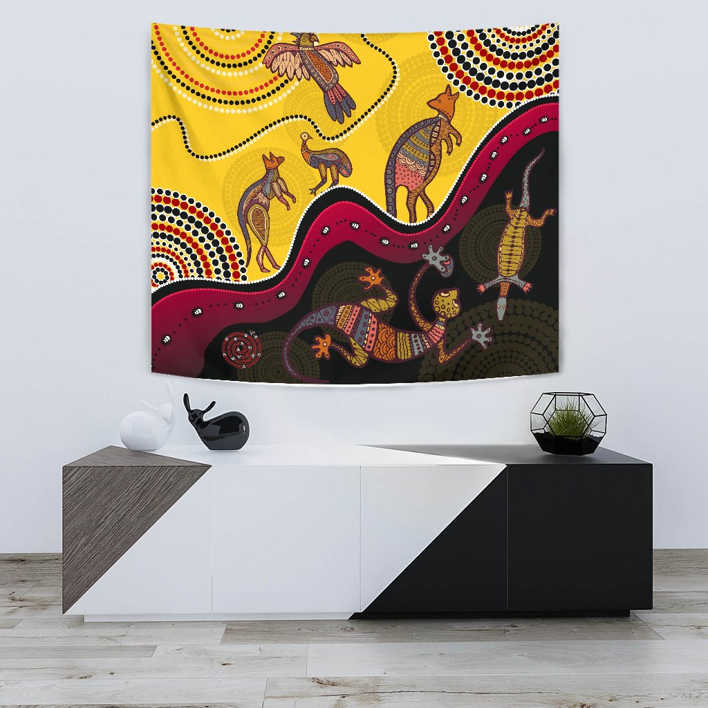 aboriginal-tapestry-indigenous-animals-life-art