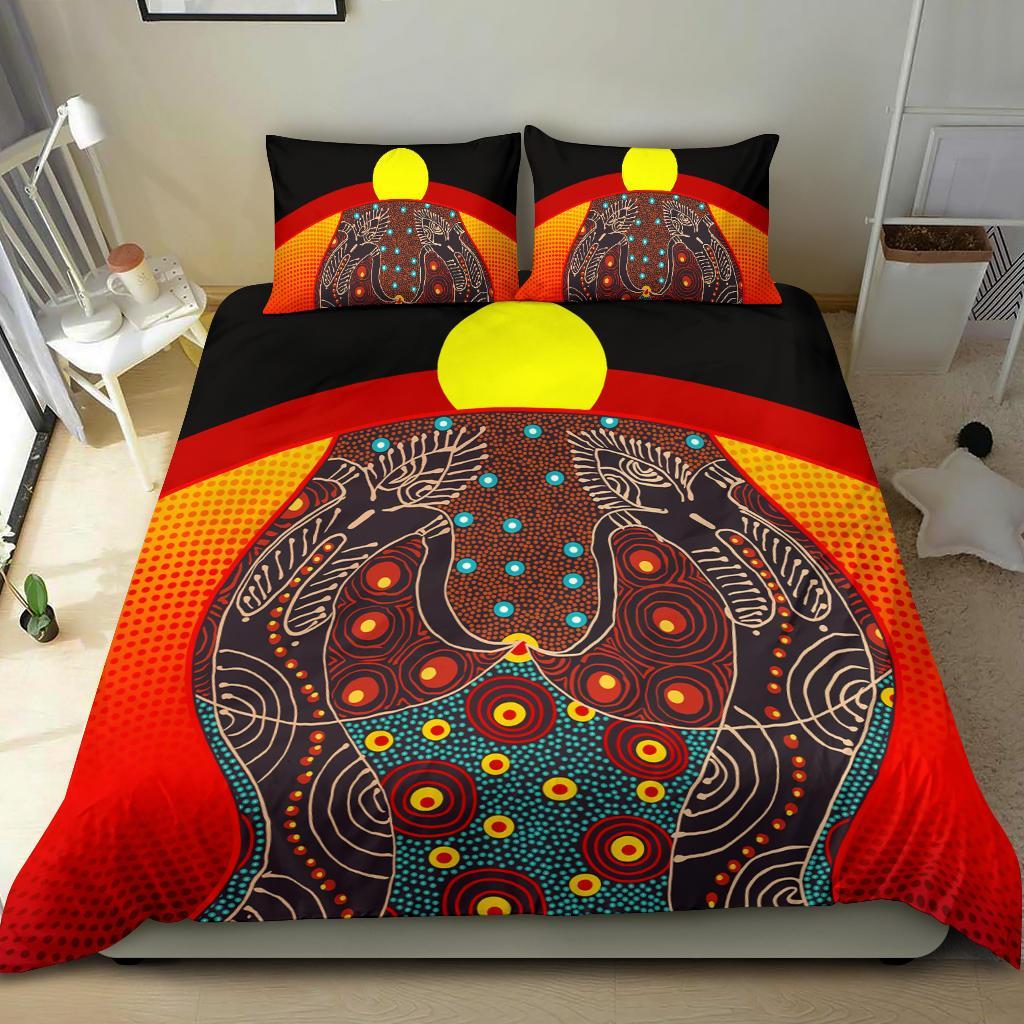bedding-set-aboriginal-sublimation-dot-pattern-style-red