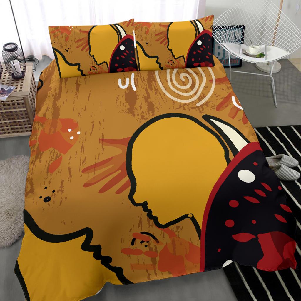 aboriginal-bedding-set-mother-and-son-hand-art