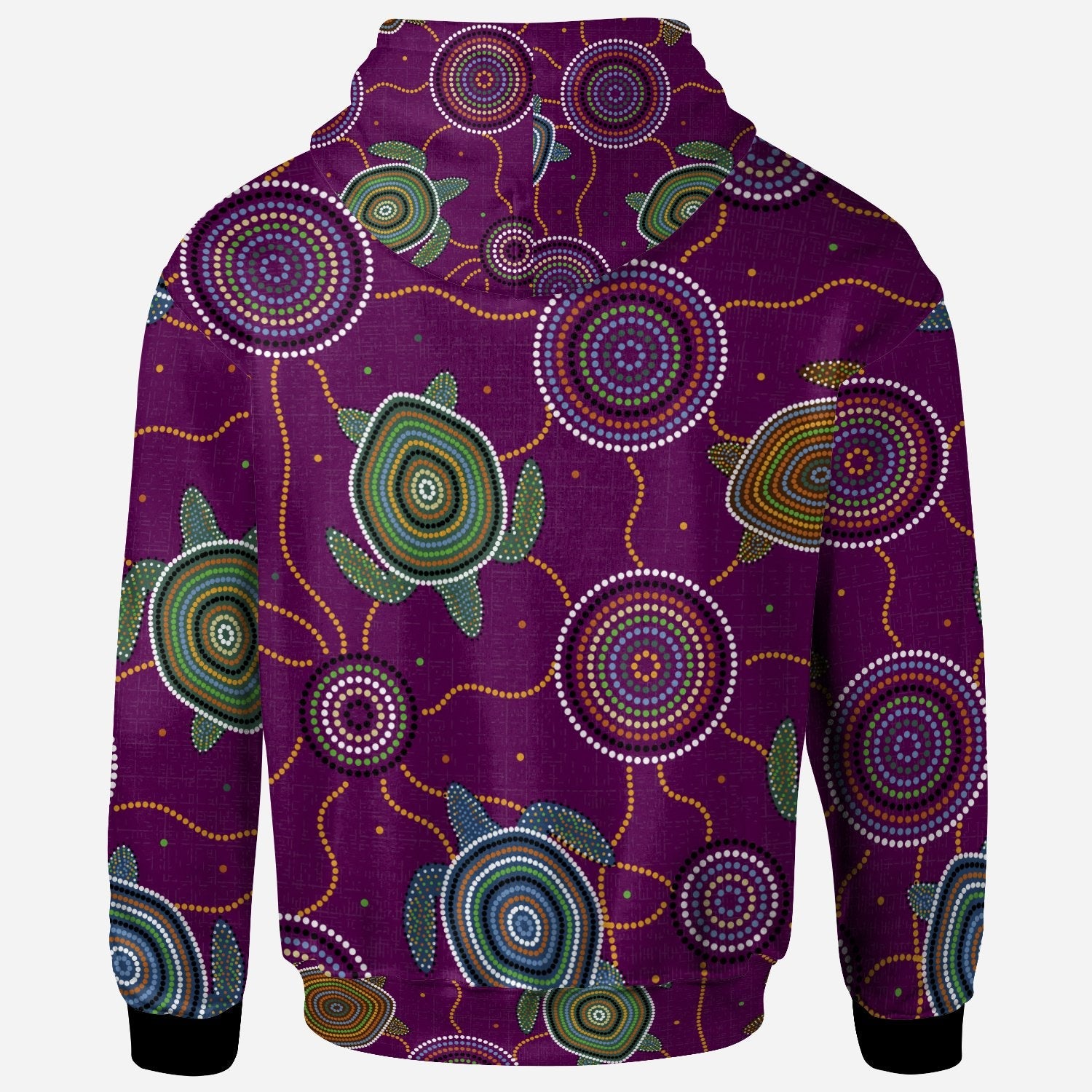 hoddie-aboriginal-turtle-purple-australia-dot-patterns