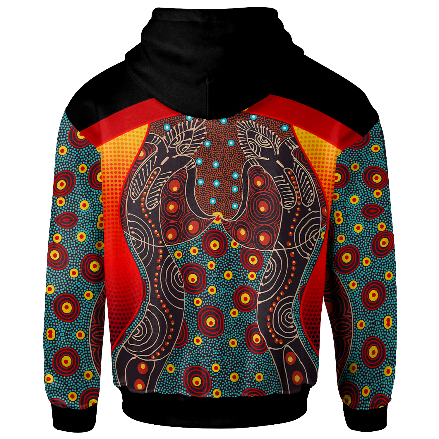 hoodie-aboriginal-sublimation-dot-pattern-style-red