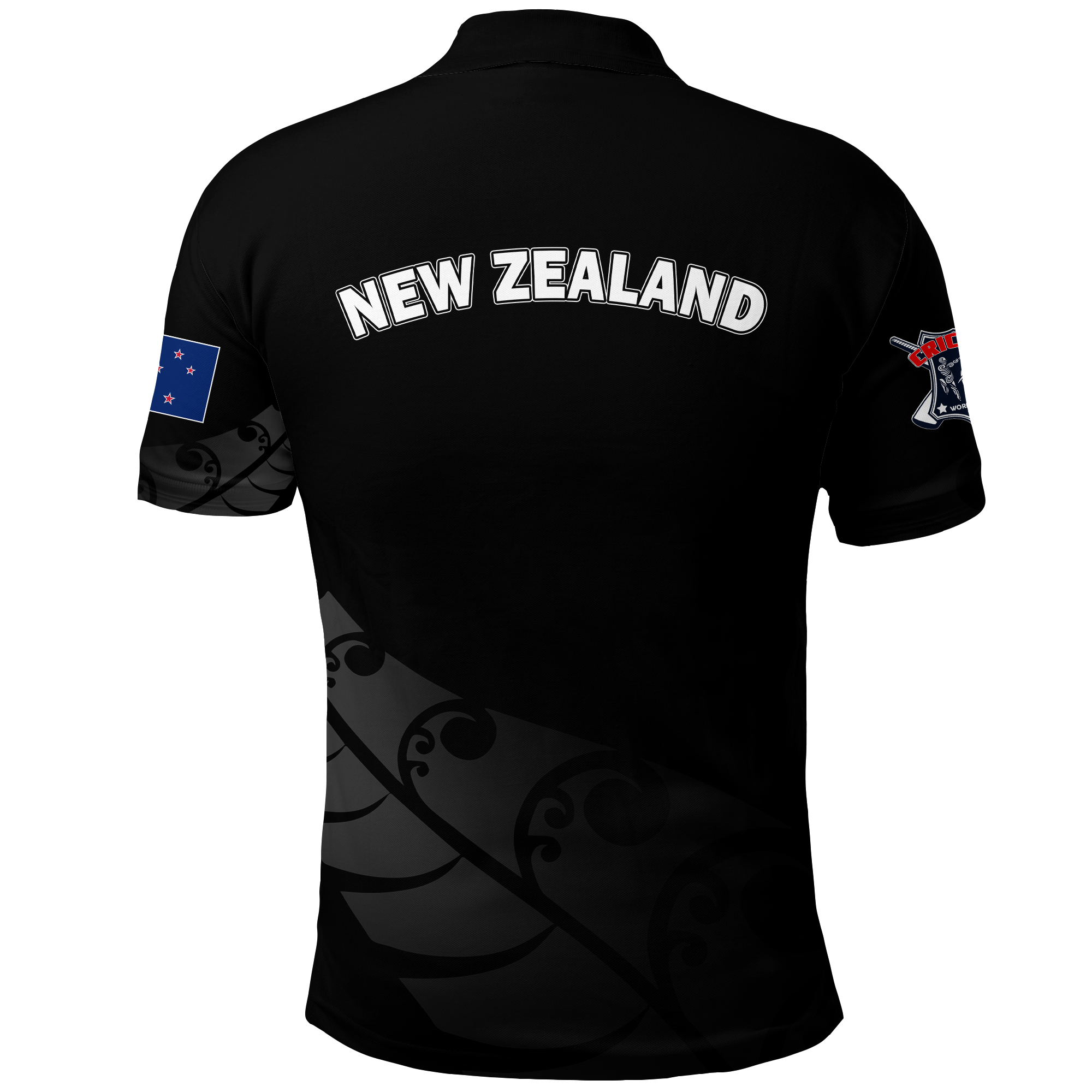 New Zealand Cricket T20 World Cup Men's Fern Maori Polo Shirt - LT2