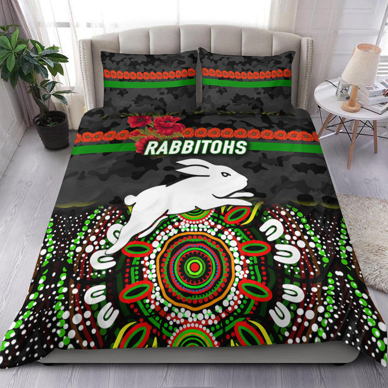 south-sydney-rabbitohs-anzac-2022-bedding-set-indigenous-vibes-black-lt8