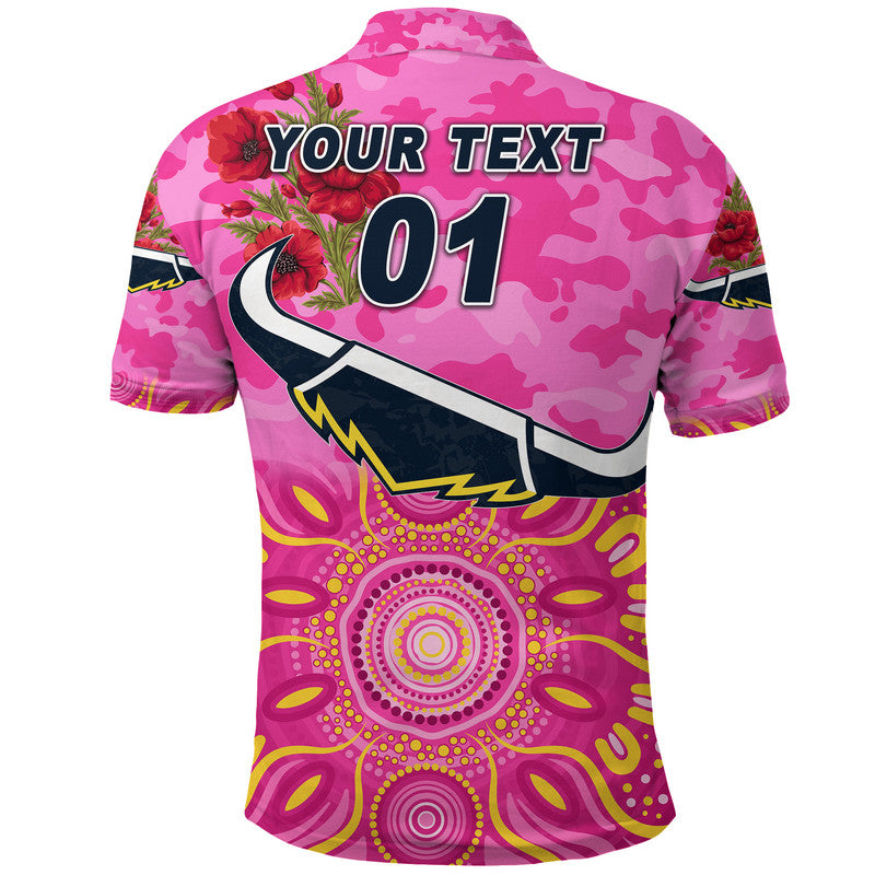 custom-personalised-north-queensland-cowboys-anzac-2022-polo-shirt-indigenous-vibes-pink