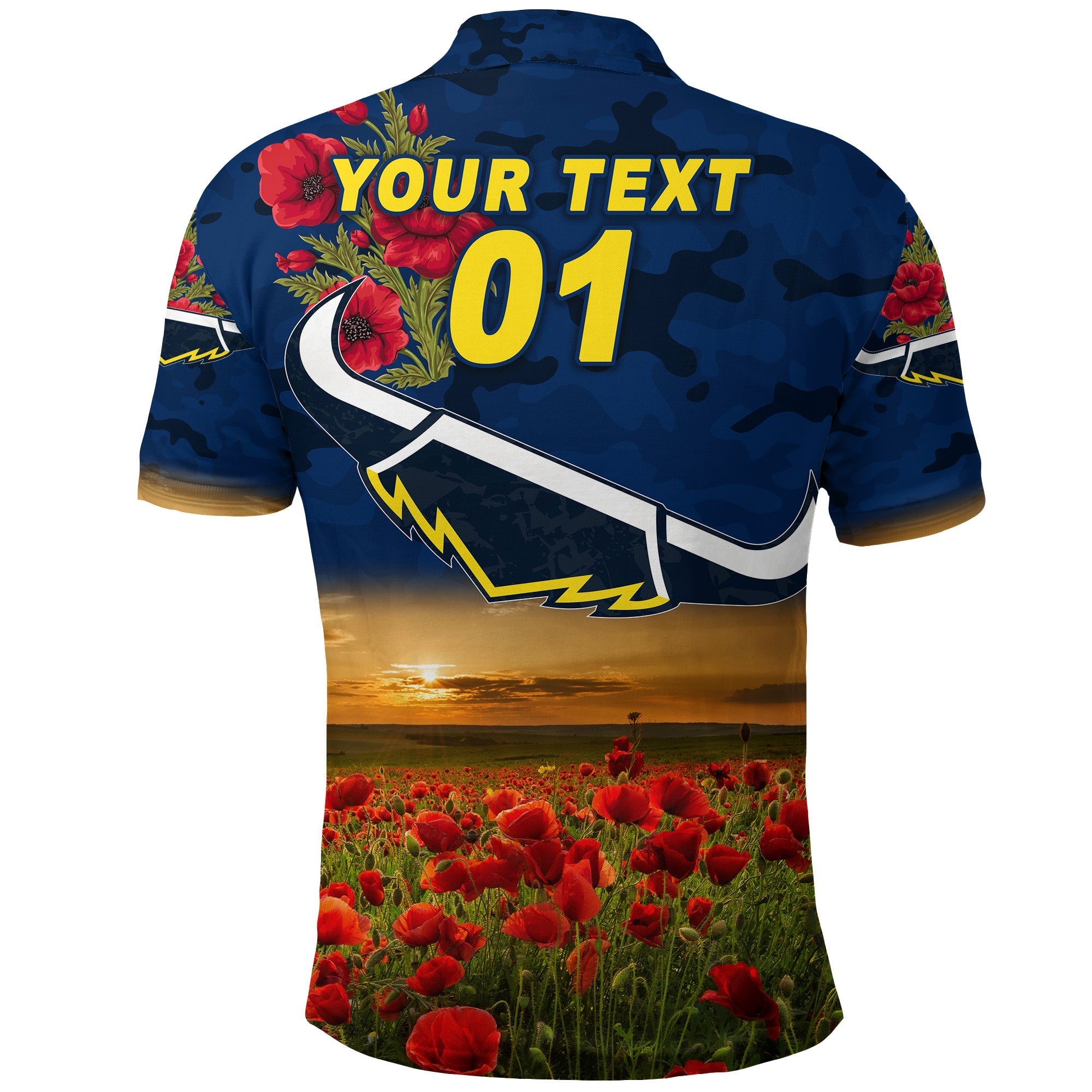 custom-personalised-north-queensland-cowboys-anzac-2022-polo-shirt-poppy-flowers-vibes-blue