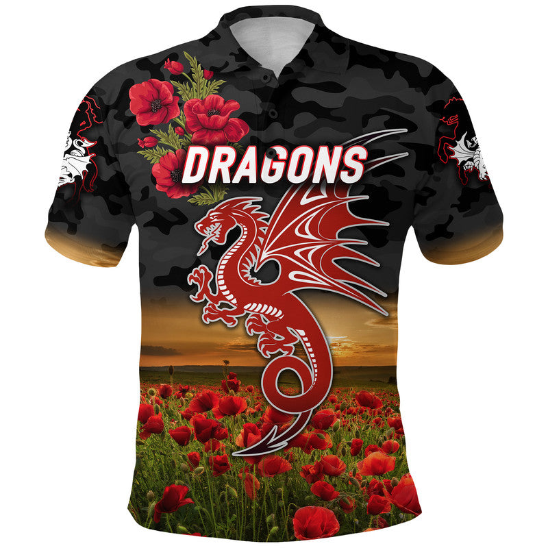 custom-personalised-st-george-illawarra-dragons-anzac-2022-polo-shirt-poppy-flowers-vibes-black
