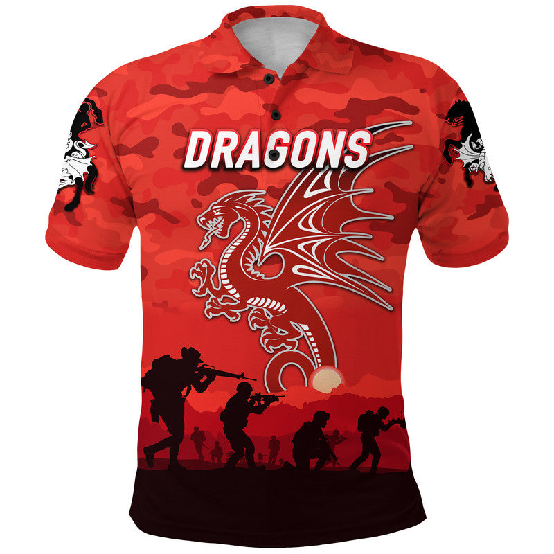 st-george-illawarra-dragons-anzac-2022-polo-shirt-simple-style-red