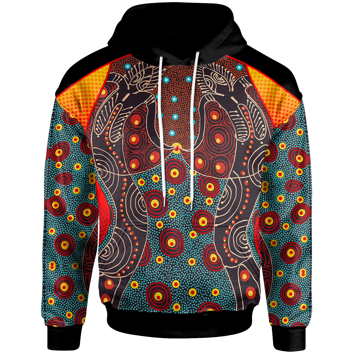 hoodie-aboriginal-sublimation-dot-pattern-style-red