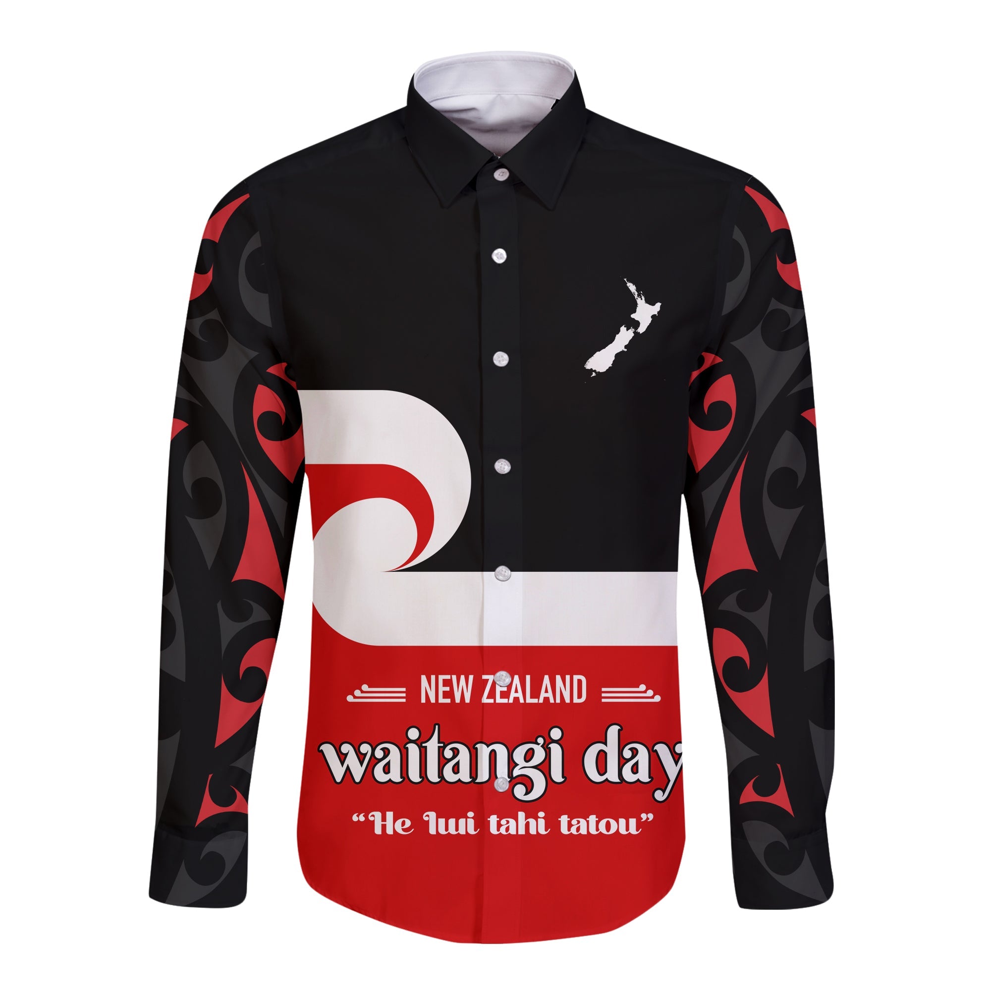 custom-personalised-waitangi-day-long-sleeve-button-shirt-maori-fern-and-tino-rangatiratanga-flag-lt13