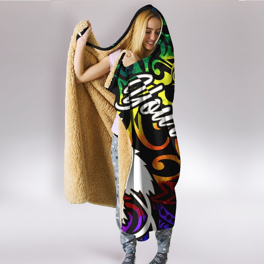 papua-new-guinea-custom-personalised-hooded-blanket-rainbow-polynesian-pattern