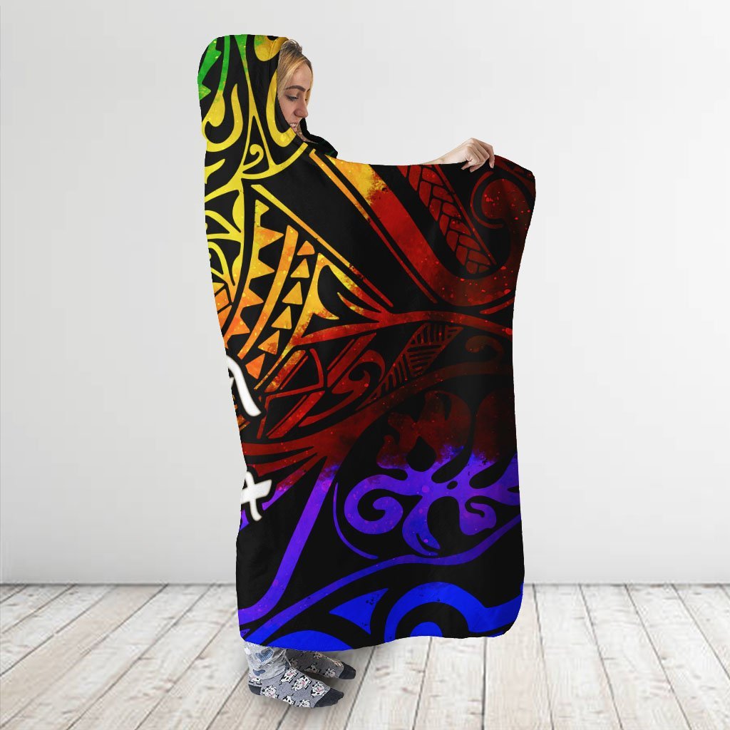 papua-new-guinea-custom-personalised-hooded-blanket-rainbow-polynesian-pattern