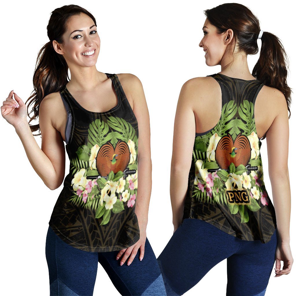 papua-new-guinea-womens-racerback-tank-polynesian-gold-patterns-collection