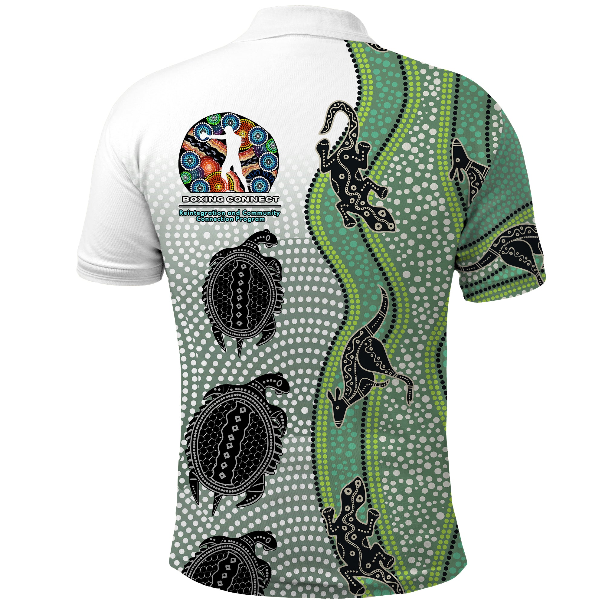 Boxing Connect Polo Shirt Aboriginal With Australian Animals LT14