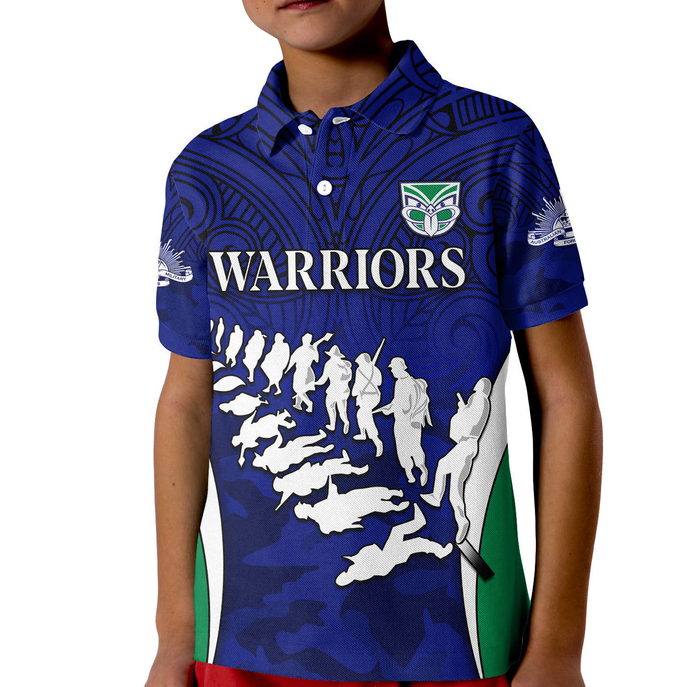 warriors-anzac-2022-polo-shirt-maori-pattern-always-remember-them