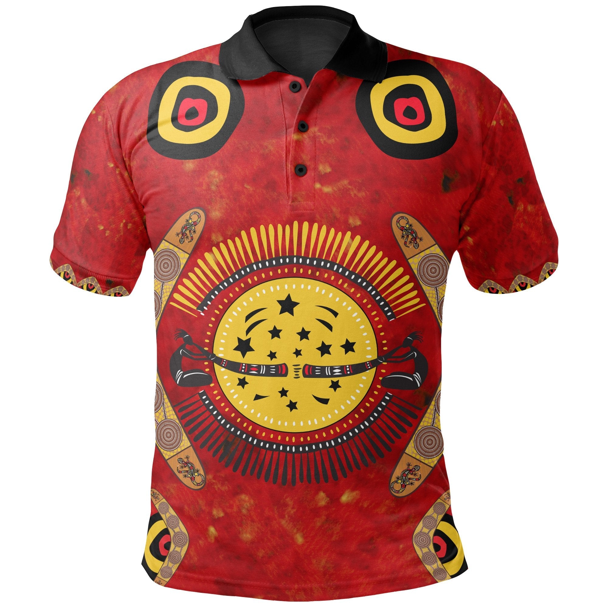aboriginal-polo-shirt-lizard-and-boomerang-patterns