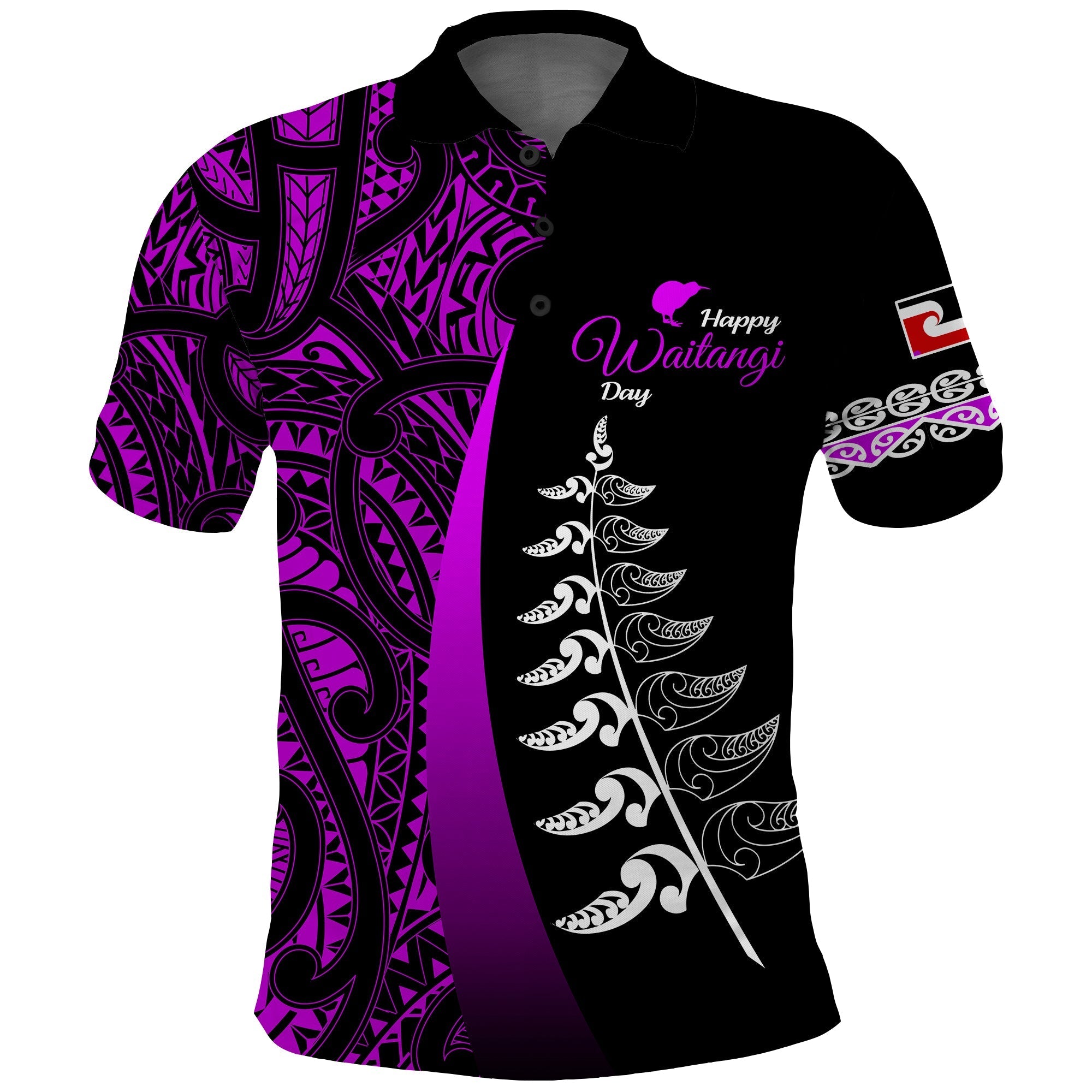 waitangi-day-polo-shirt-maori-mix-fern-style-purple