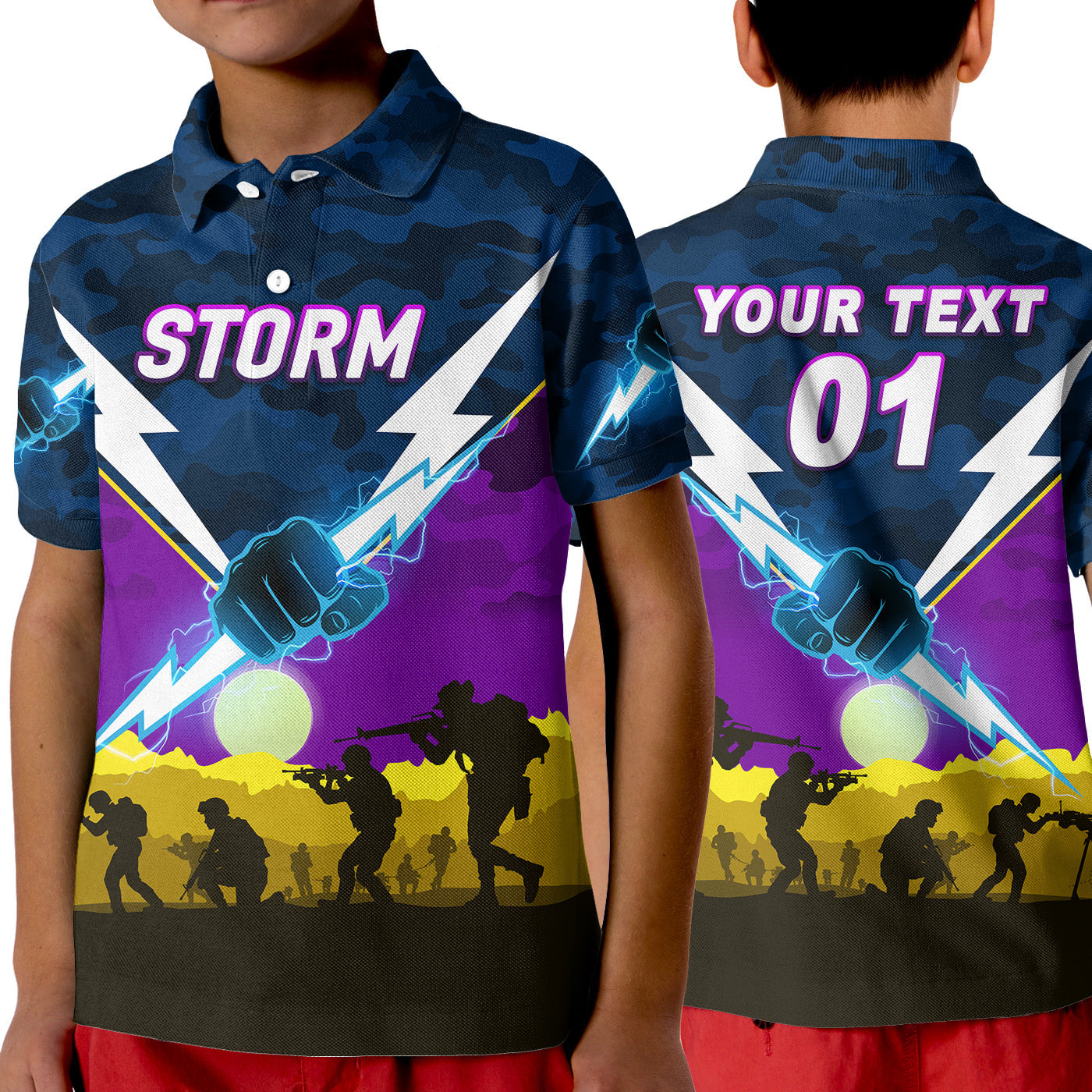 custom-personalised-melbourne-storm-anzac-2022-polo-shirt-simple-style