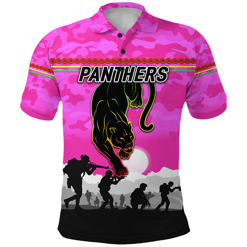 custom-personalised-penrith-panthers-anzac-2022-polo-shirt-simple-style-pink