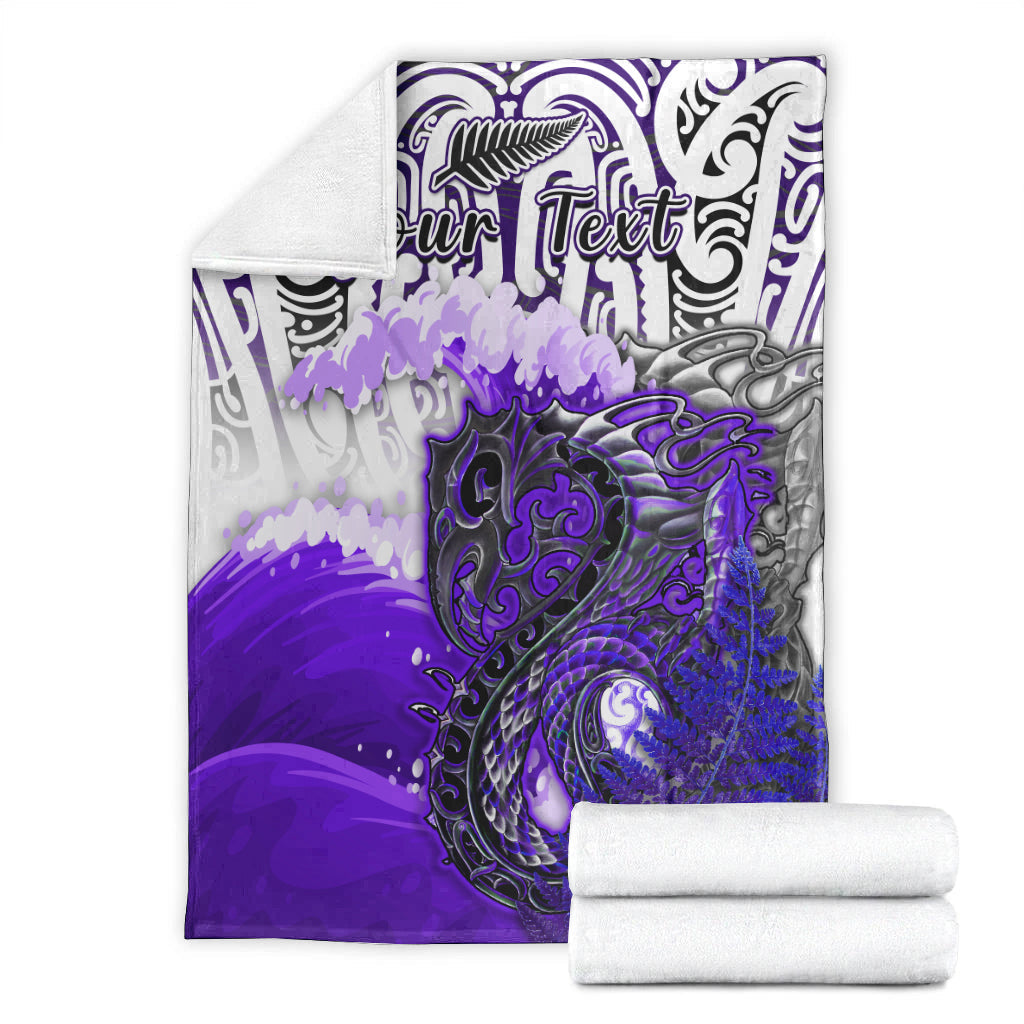 custom-personalised-manaia-maori-premium-blanket-fern-aotearoa-purple-waves