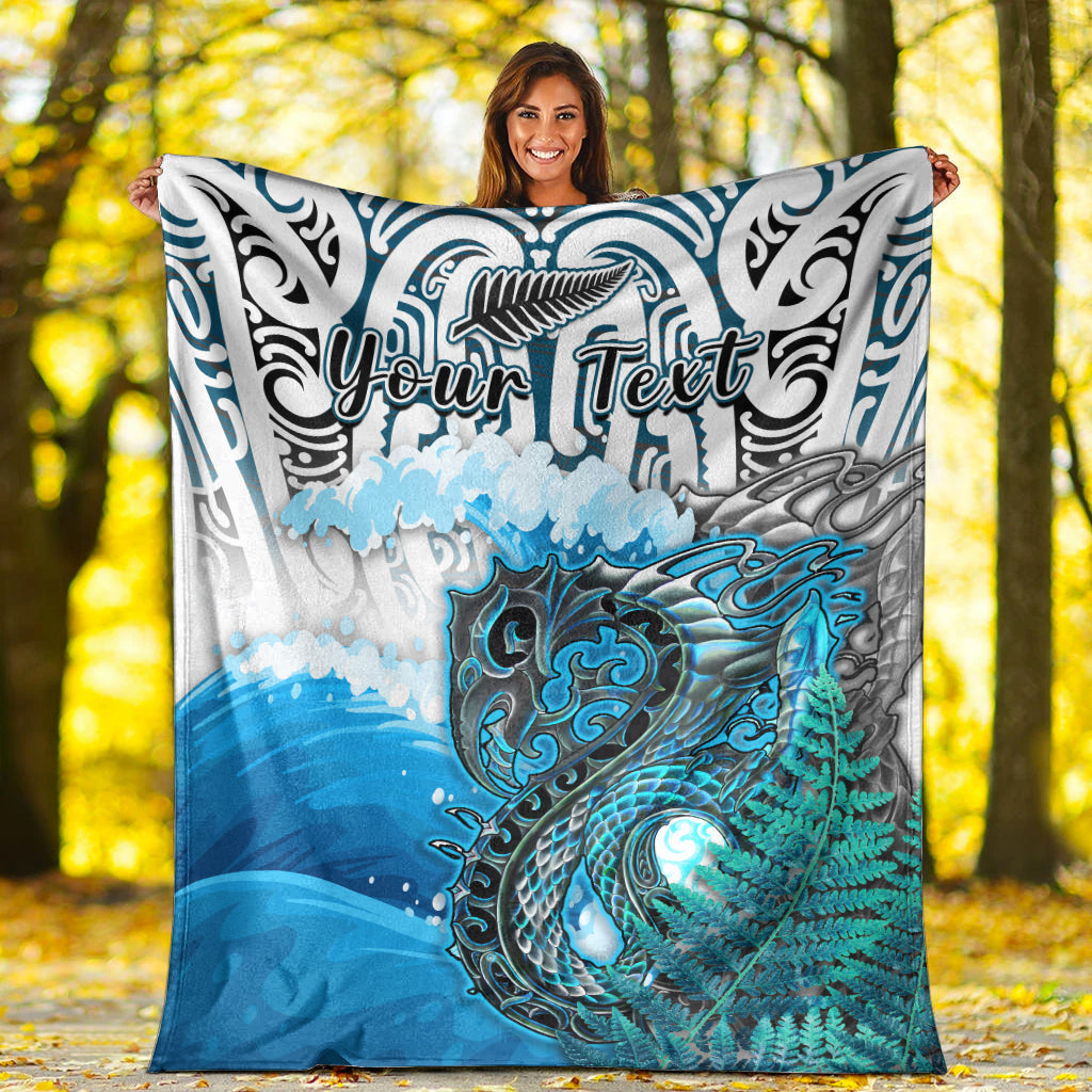 custom-personalised-manaia-maori-premium-blanket-fern-aotearoa-blue-waves