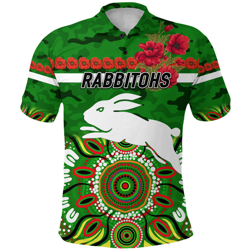 custom-personalised-south-sydney-rabbitohs-anzac-2022-polo-shirt-indigenous-vibes-green