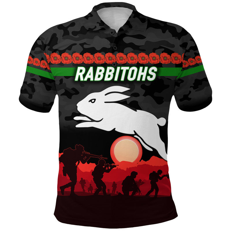custom-personalised-south-sydney-rabbitohs-anzac-2022-polo-shirt-simple-style-black