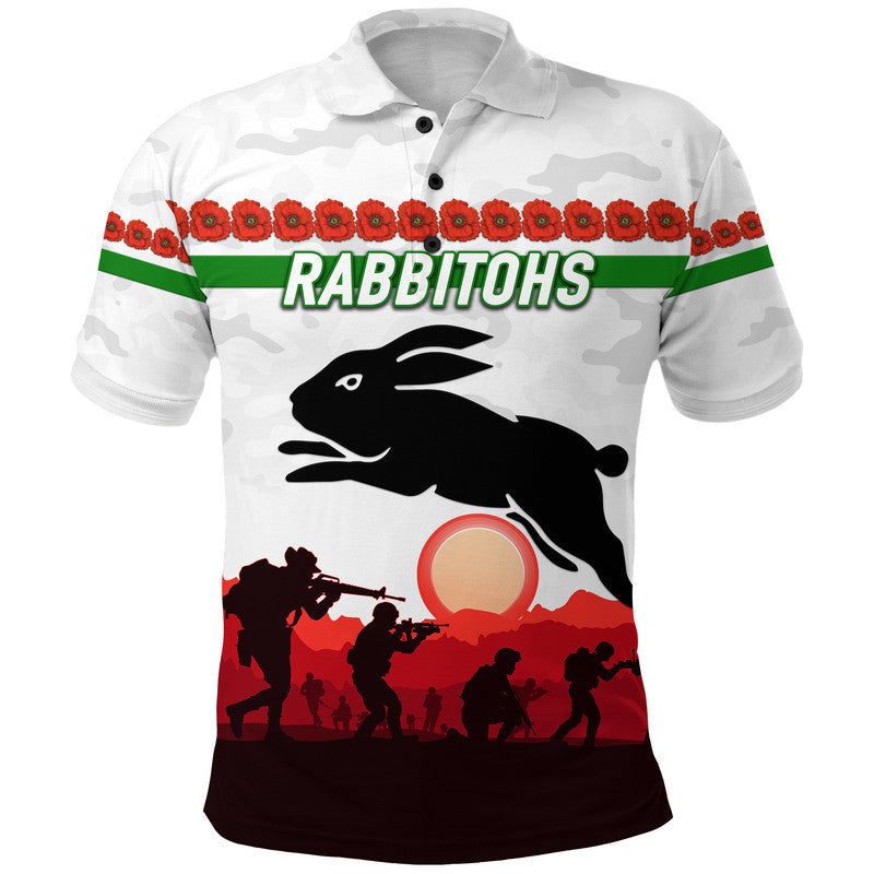 south-sydney-rabbitohs-anzac-2022-polo-shirt-simple-style-white
