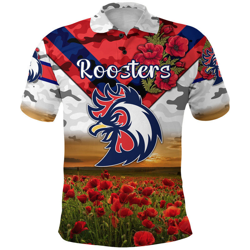 custom-personalised-sydney-roosters-anzac-2022-polo-shirt-poppy-flowers-vibes-white