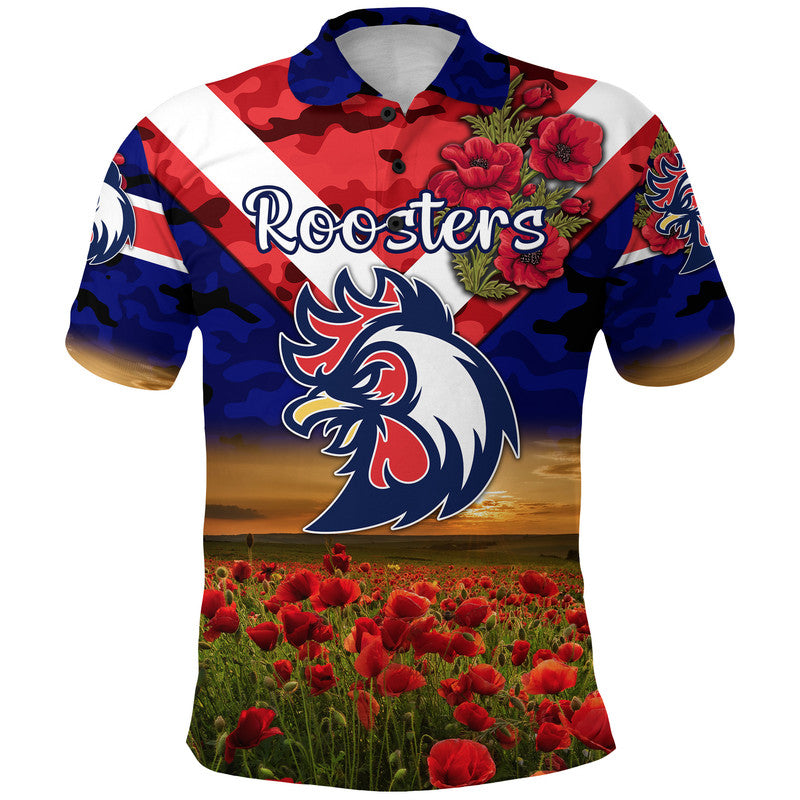 custom-personalised-sydney-roosters-anzac-2022-polo-shirt-poppy-flowers-vibes-blue