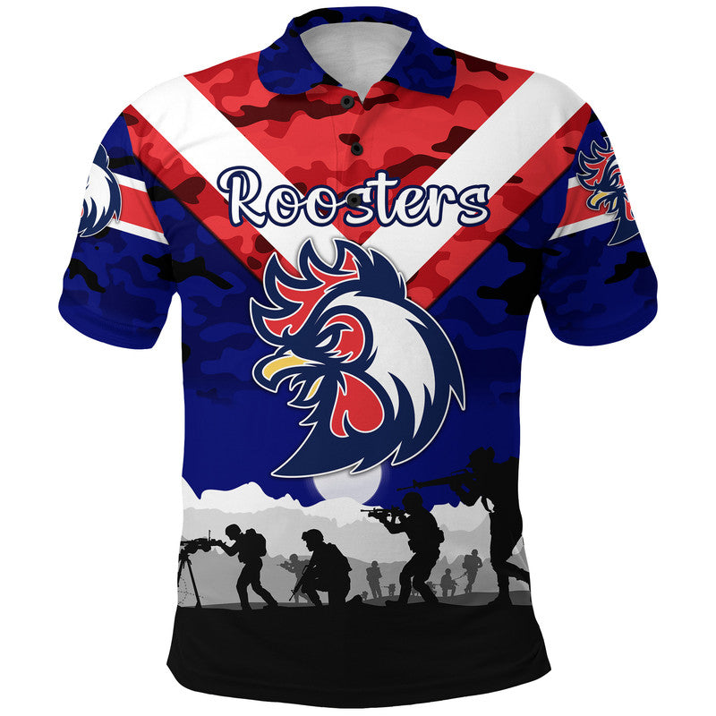 sydney-roosters-anzac-2022-polo-shirt-simple-style-blue