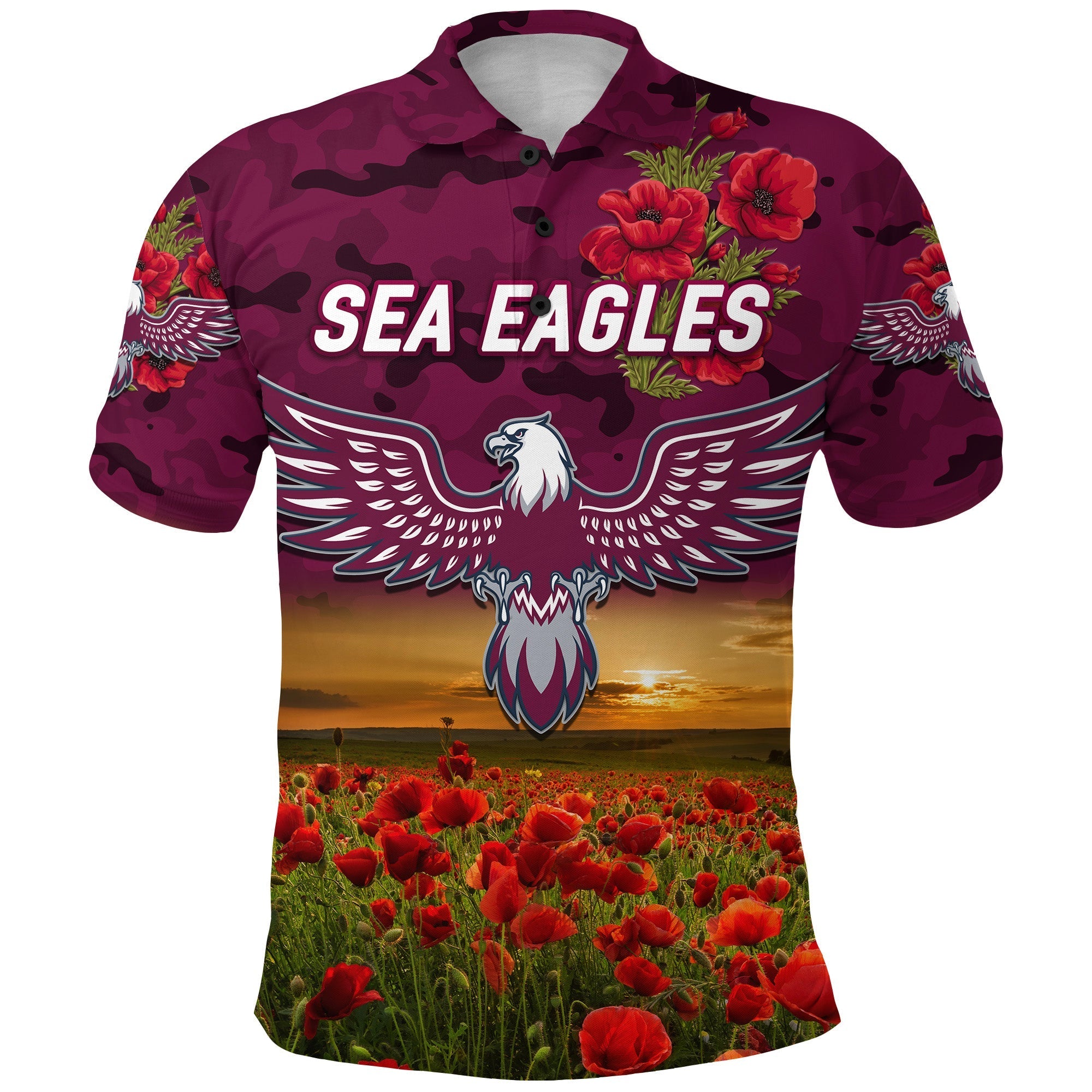 custom-personalised-manly-warringah-sea-eagles-anzac-2022-polo-shirt-poppy-flowers-vibes