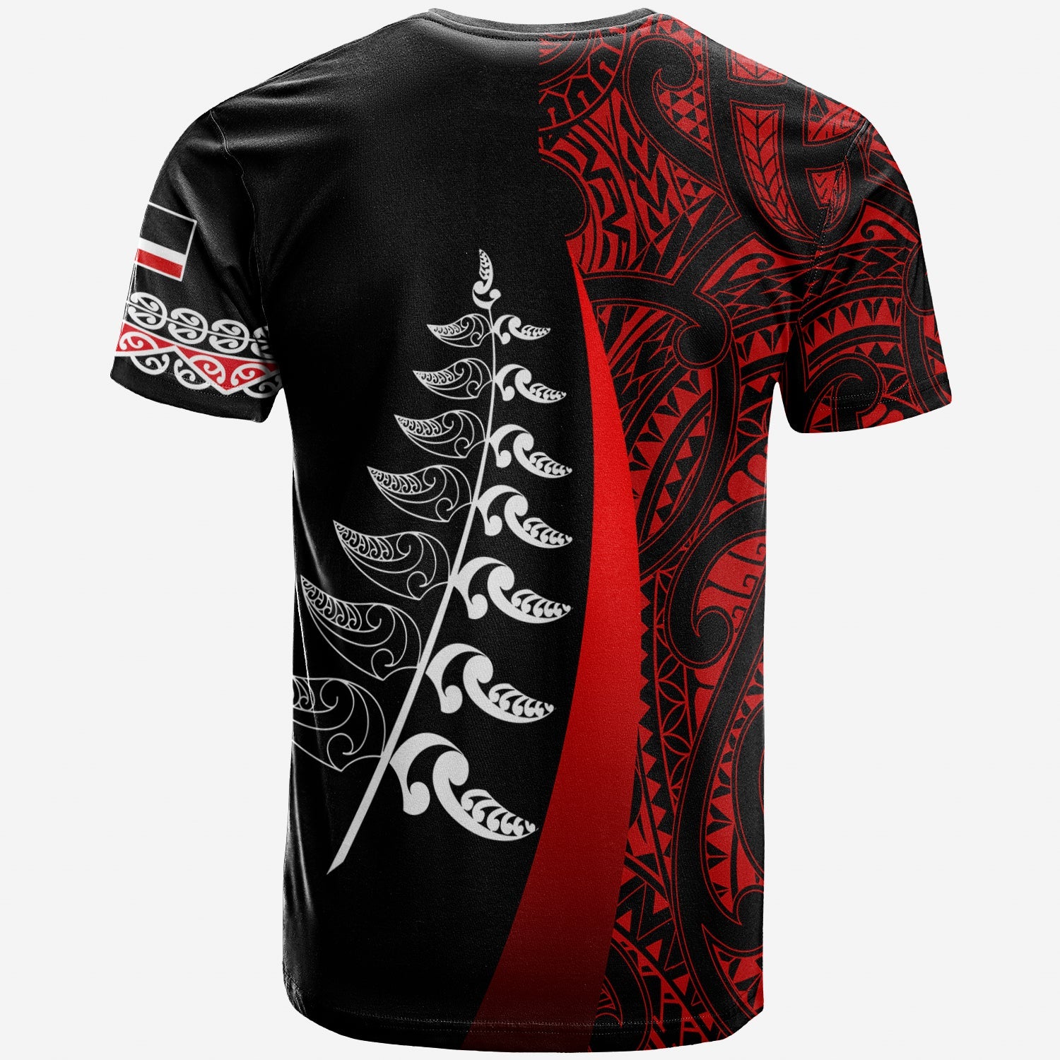 custom-personalised-waitangi-day-t-shirt-maori-mix-fern-style-red-lt13