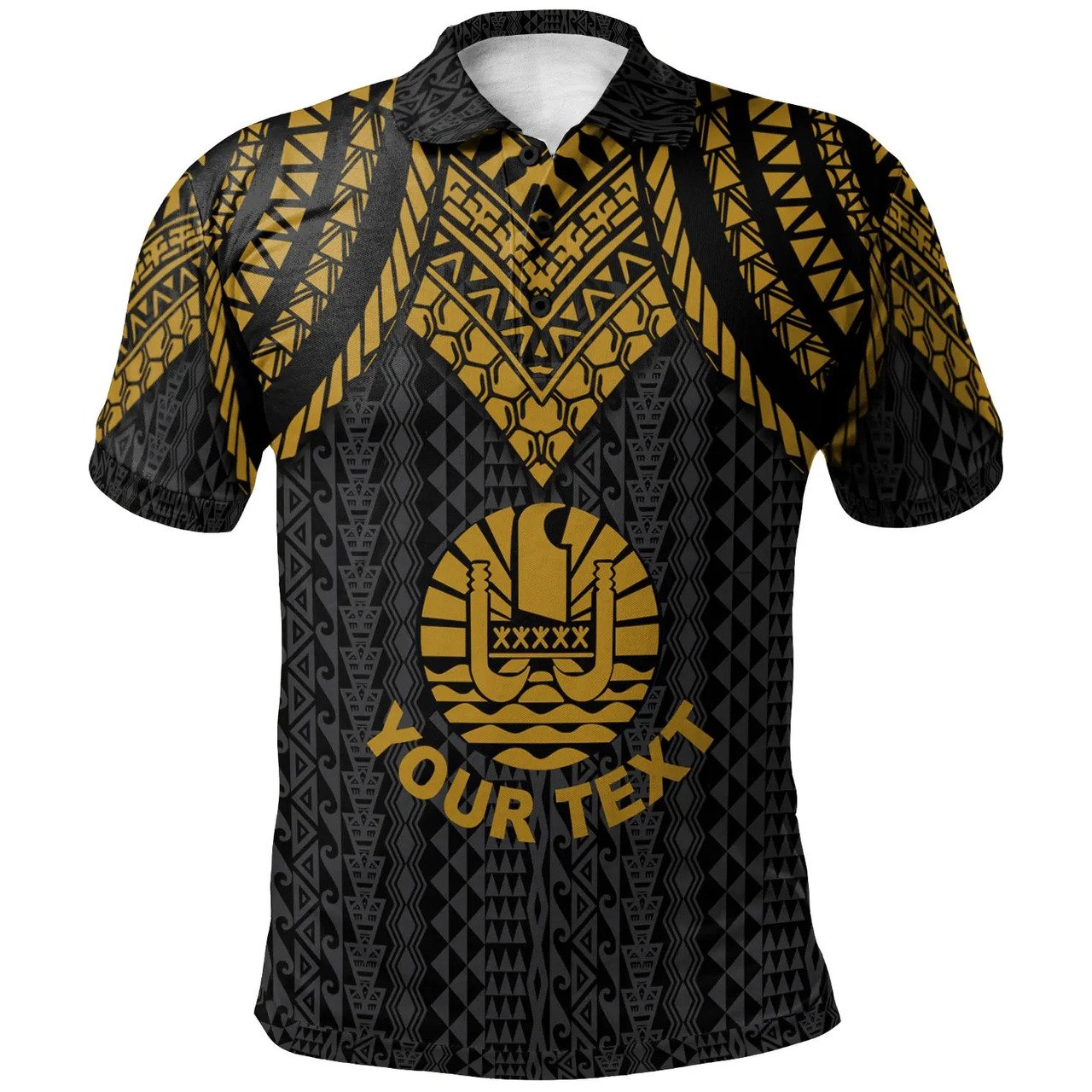 vibe-hoodie-tahiti-custom-personalised-polo-shirt-polynesian-armor-style-gold