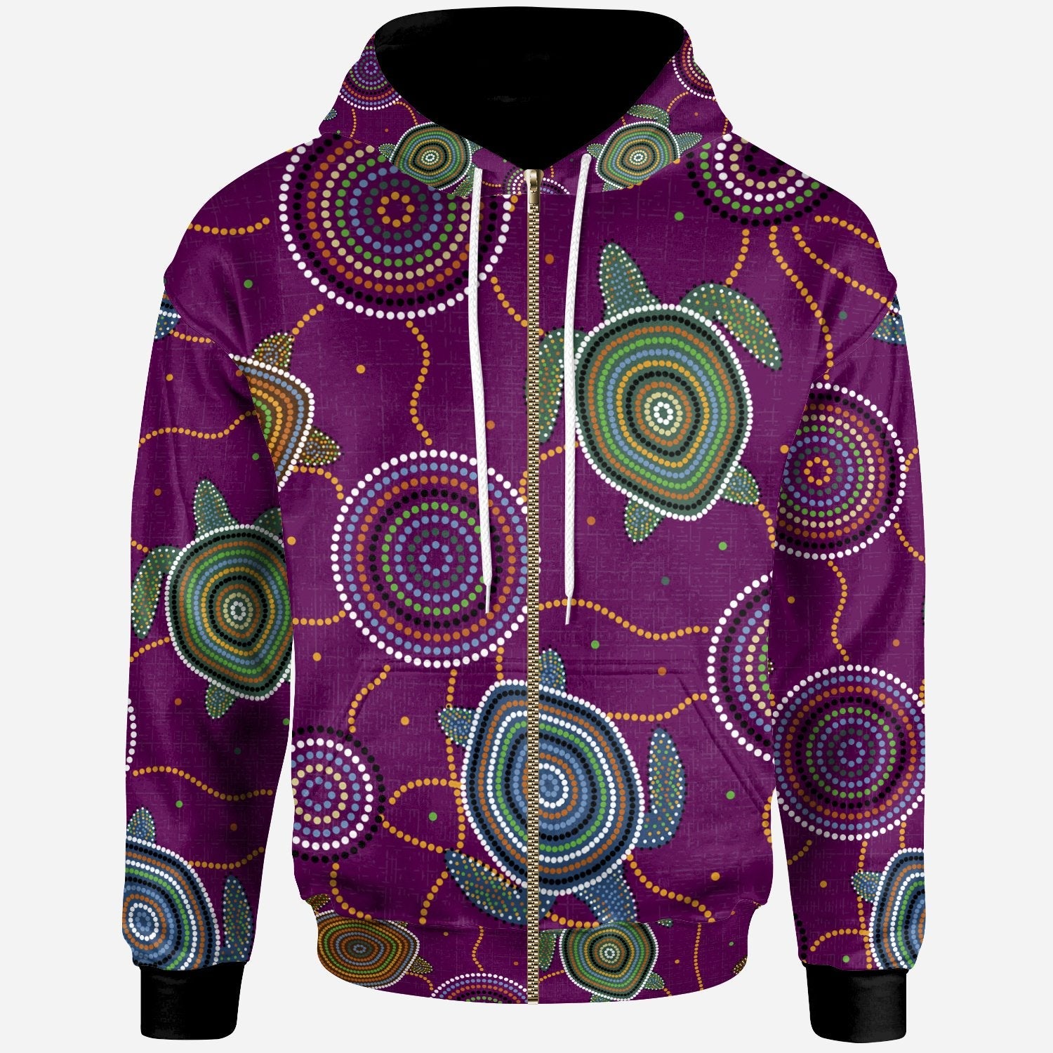 zip-hoodie-aboriginal-turtle-purple-australia-dot-patterns