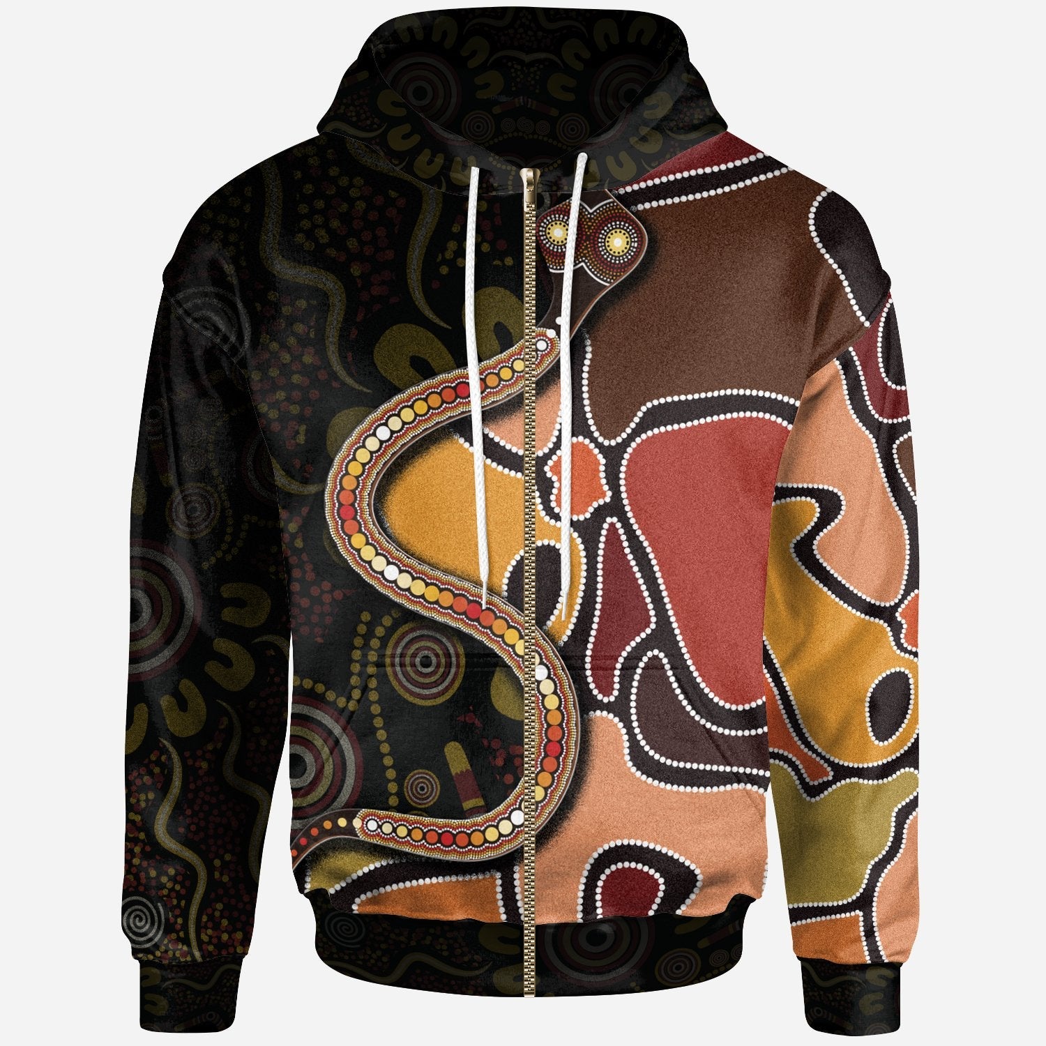 zip-up-hoodies-aboriginal-snake-with-dot-painting