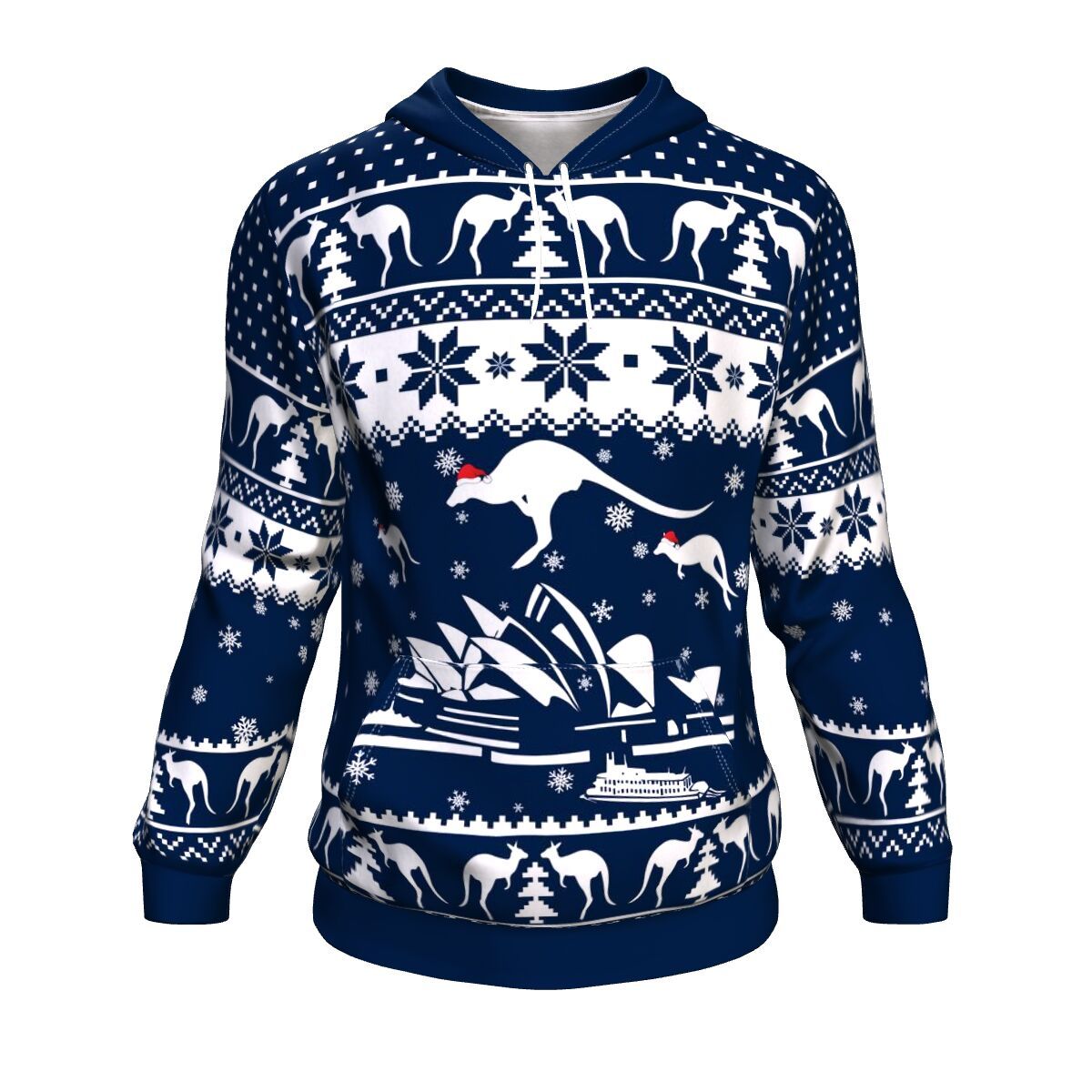 christmas-hoodie-sydney-opera-hoodie-kangaroo-snowflakes-unisex