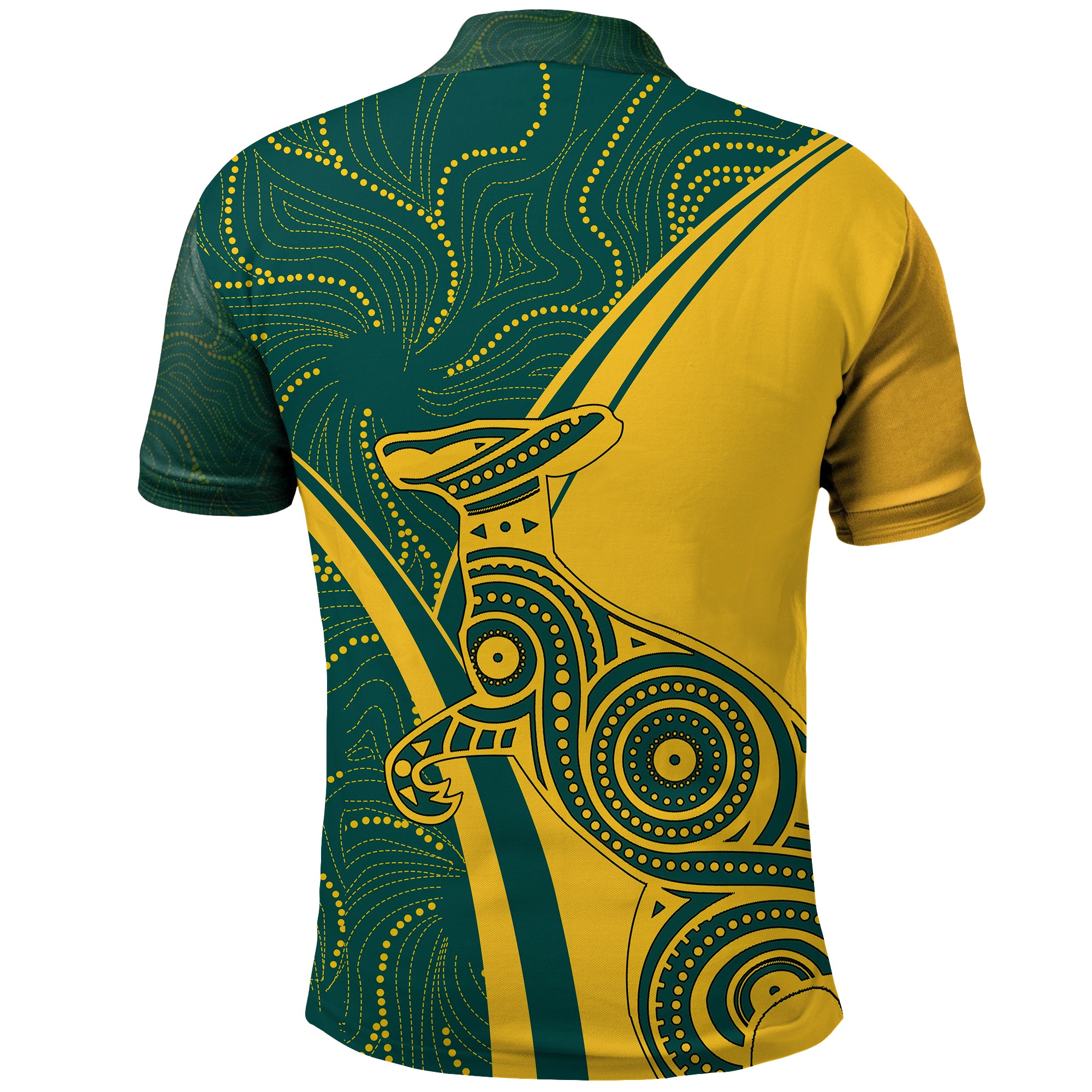 Team Australia Kangaroo Polo Shirt Aboriginal Patterns 2023 LT8