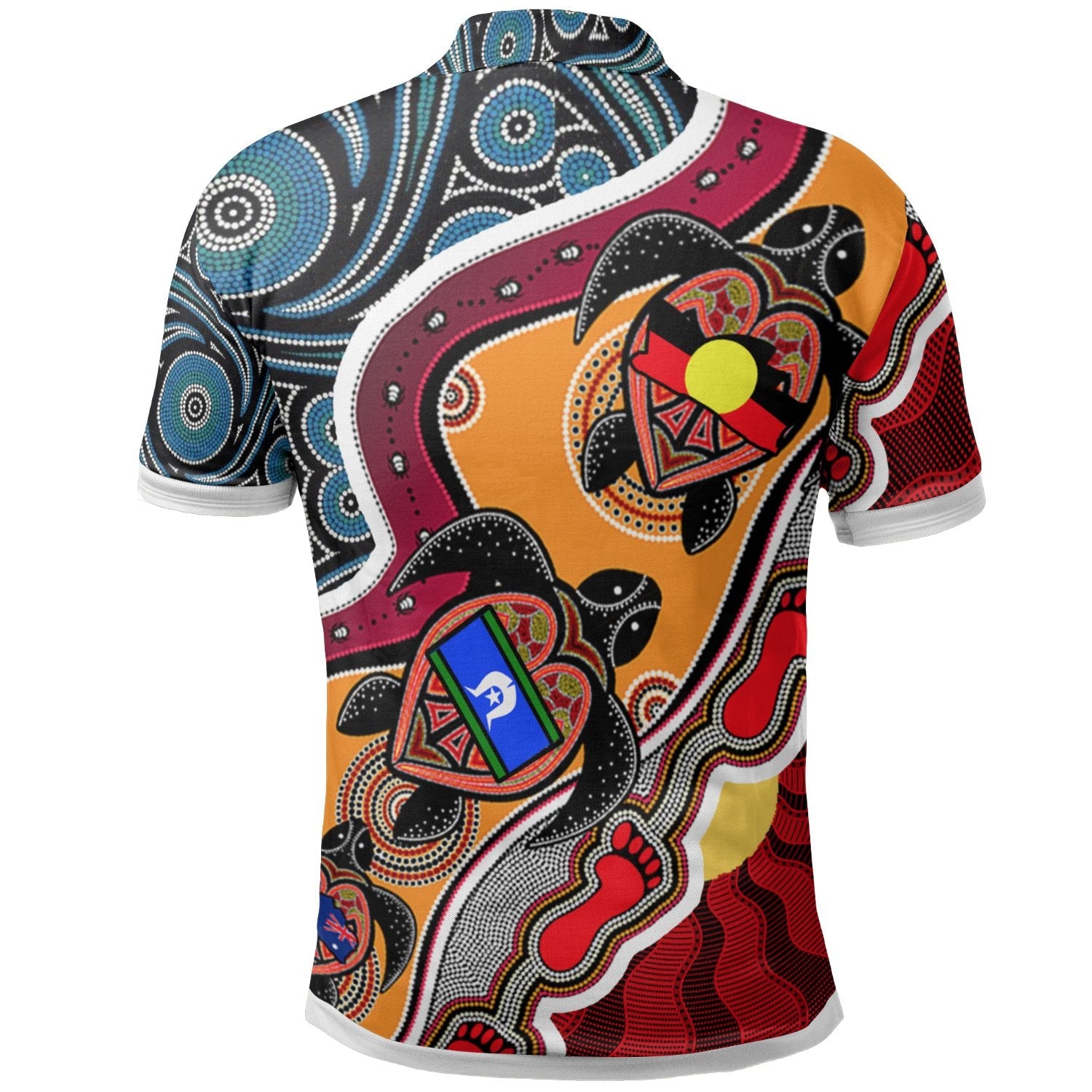 custom-polo-shirt-australia-aboriginal-dots-with-turtle-and-naidoc-flags