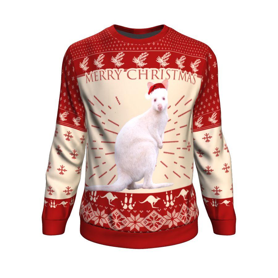 australia-christmas-sweater-white-kangaroo-shirt-merry-christmas-unisex