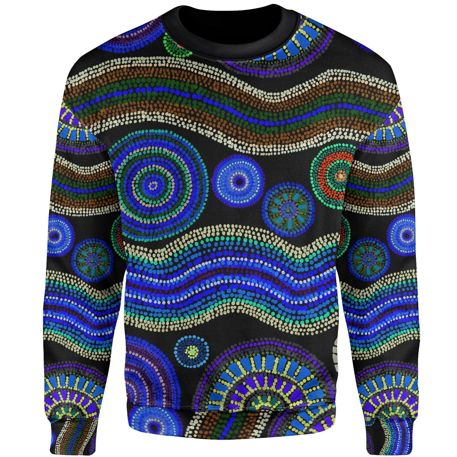 sweater-shirt-aboriginal-dot-unique-style-blue